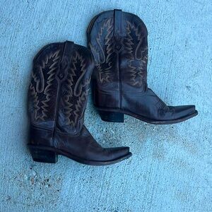 *SOLD* Old West Brown Leather Cowboy Boots